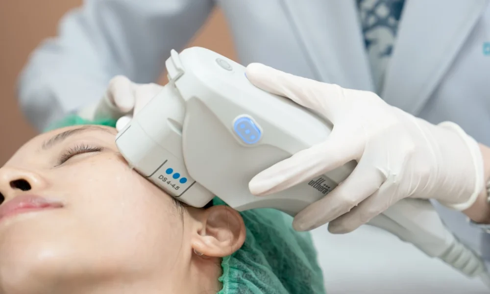 Patient receiving Ultherapy in Casa Grande, AZ, for non-surgical skin lifting